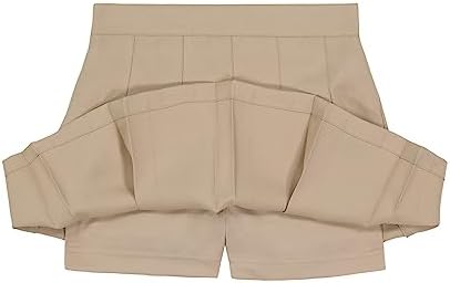 IZOD Girls School Uniform Pull-on Scooter Skirt With Undershorts Knit Waistband & Functional Pockets Wrinkle Resistant