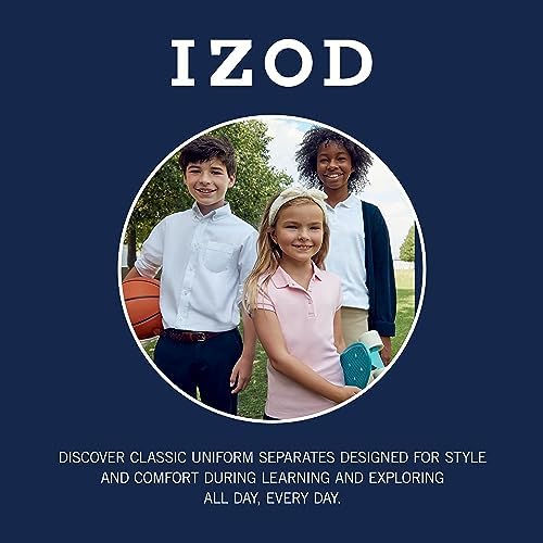 IZOD Girls School Uniform Pull-on Scooter Skirt With Undershorts Knit Waistband & Functional Pockets Wrinkle Resistant