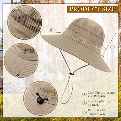 Janmercy 2 Pieces Men's Work Fishing Vest With Hat Lightweight Safari Travel Hunting Waistcoat With Multi Pockets Fishing Hat