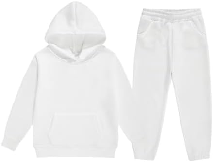 jeecoin Girls Boys Tracksuit Athletic Sweatsuits Pullover Hoodie 2 Pieces Kids Sweatshirt and Jogger Sweatpants Outfits Set