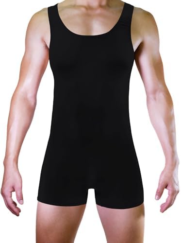 JEERLEEP Mens Athletic Supporters Sleeveless Mankini Leotard Boxers Bodysuit Singlets Leotard Jumpsuits
