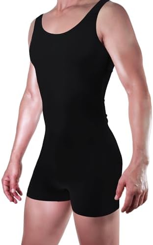 JEERLEEP Mens Athletic Supporters Sleeveless Mankini Leotard Boxers Bodysuit Singlets Leotard Jumpsuits