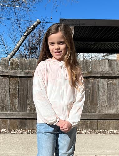 JiAmy Girl's Athletic Hoodie Zip Up Sun Protection Jacket Cooling Camo Shirt For Active Running Outdoor