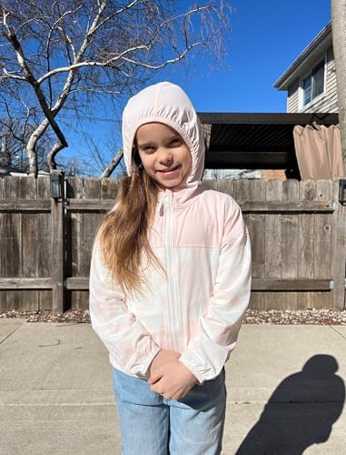 JiAmy Girl's Athletic Hoodie Zip Up Sun Protection Jacket Cooling Camo Shirt For Active Running Outdoor