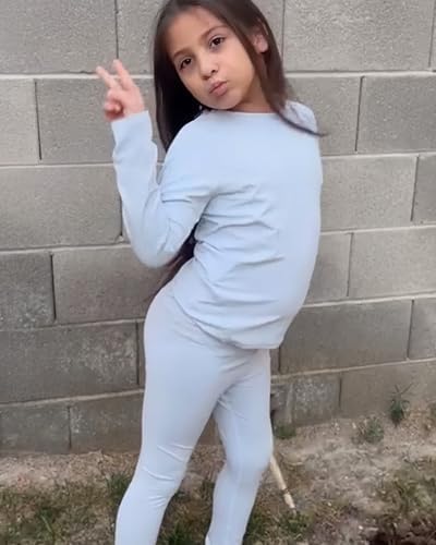 JiAmy Girls Yoga Leggings Girls Athletic Leggings Training Bras Set Kids Gym Crop Tank Top Activewear Set For 5-12 Years