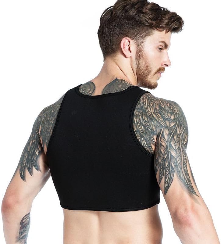 JOCKMAIL Men's Neoprene Brace Vest Chest Support Strap Fitness Gym Sports Bra Vest Mens Chest Compression Vest