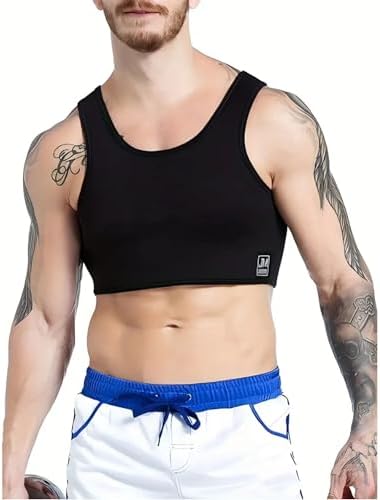 JOCKMAIL Men's Neoprene Brace Vest Chest Support Strap Fitness Gym Sports Bra Vest Mens Chest Compression Vest