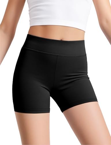 JOCMIC Girls Athletic Shorts Kids Dance High Waisted Yoga Short For Bike Gym Volleyball Running