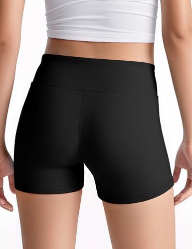 JOCMIC Girls Athletic Shorts Kids Dance High Waisted Yoga Short For Bike Gym Volleyball Running