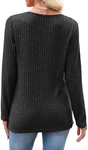 JomeDesign Womens Sweaters Casual Long Sleeve V Neck Lightweight Tunic Pullover Sweater Tops