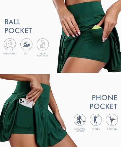 JoyGirl Pleated Tennis Skirt For Women With Shorts Athletic Golf Skort Workout Running Sports Skirts Skorts With Pockets
