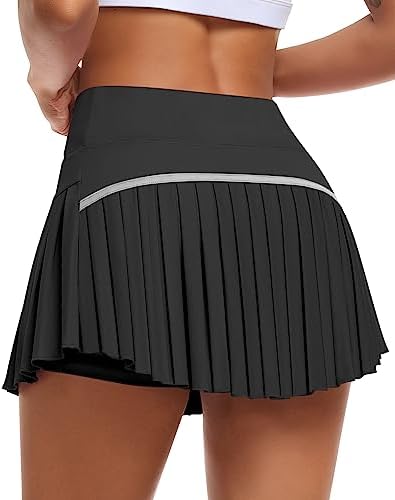 JoyGirl Womens Pleated Tennis Skirt with Shorts High Waisted Golf Skort Mini Skirt Workout Skirt Athletic Skorts with Pockets