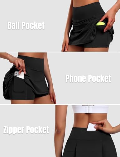 JoyGirl Womens Tennis Skirt With Shorts Pleated Golf Skirt High Waist Pickleball Skirts Athletic Skorts With Pockets