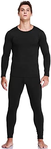 JZCreater Thermal Underwear For Men Mens Long Johns Thermal Underwear Set Fleece Lined Base Layer For Cold Weather S-3XL