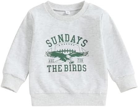Karuedoo Toddler Baby Girl Boy Game Day Football Outfit Sundays Are for the Birds Crewneck Sweatshirt Long Sleeve Shirts Top