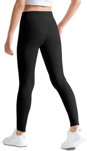 KEREDA Girls Athletic Leggings V Cross Yoga Pants Teen Girls With Pocket For Workout Gym Running Dance