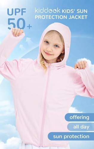 Kids Active Sun Protection Jacket Zipper Hooded Cooling Shirt 3-12Years