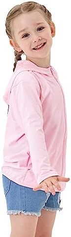 Kids Active Zipper Sun Protection Jacket Boys Girls Hooded Cooling Shirt Pockets Fishing Running Outdoor
