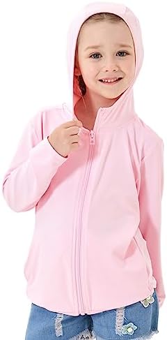 Kids Active Zipper Sun Protection Jacket Boys Girls Hooded Cooling Shirt Pockets Fishing Running Outdoor