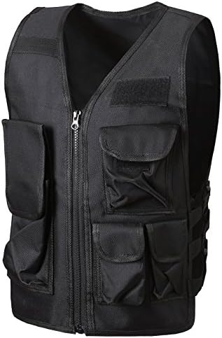 Kids Army Camouflage Outdoor Combat Vest (Black 8-14 Year)