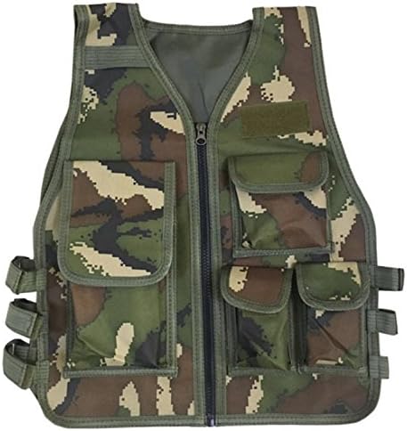 Kids Army Camouflage Outdoor Combat Vest (Green Camouflage 8-14 Year)