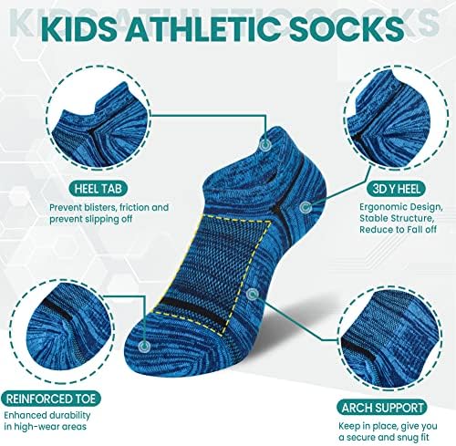 Kids Boys Ankle Socks Low Cut Athletic Cotton Sport Socks For Little Boys 6 Pairs