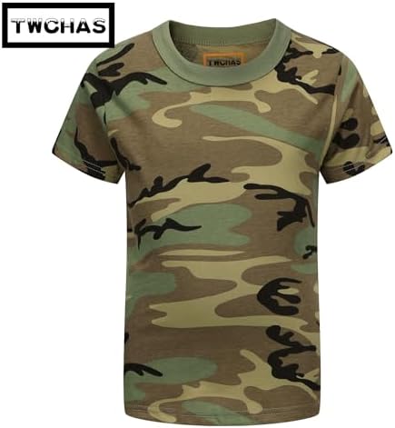 Kids Camo T-Shirt Lightweight And Breathable Summer Camo T-Shirt For Outdoor Play Adventure And Everyday Comfort