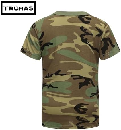 Kids Camo T-Shirt Lightweight And Breathable Summer Camo T-Shirt For Outdoor Play Adventure And Everyday Comfort