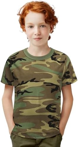 Kids Camo T-Shirt Lightweight and Breathable Summer Camo T-Shirt for Outdoor Play Adventure and Everyday Comfort