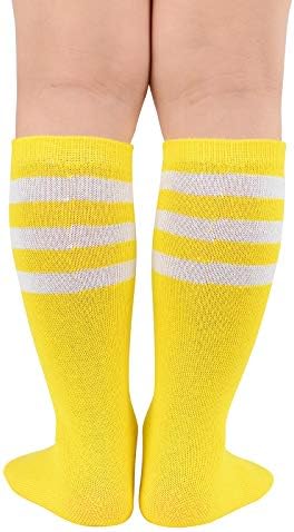 Kids Child Athletic Socks Striped Knee High Tube Soccer Socks Baseball Softball Socks For Toddler Girls