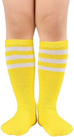 Kids Child Athletic Socks Striped Knee High Tube Soccer Socks Baseball Softball Socks for Toddler Girls