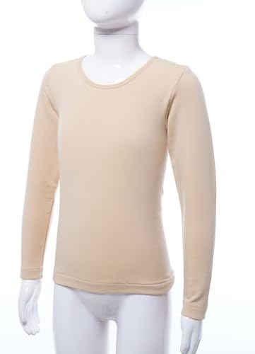 Kids Girls Fleece Thermal Underwear Tops Long Sleeve Base Layer T-Shirts Dance Ballet Dancewear