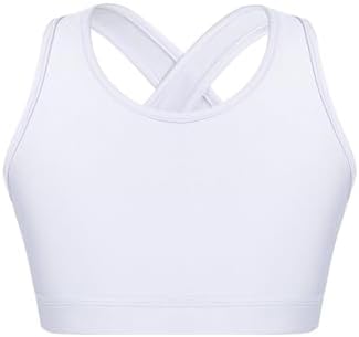 Kids Girls' Sleeveless Keyhole Back Crop Top Dance Gym Yoga Workout Sport Bra Camisole Dancewear