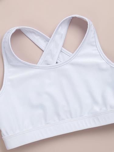 Kids Girls' Sleeveless Keyhole Back Crop Top Dance Gym Yoga Workout Sport Bra Camisole Dancewear