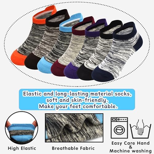 Kids Socks Boys Girls Ankle Striped Athletic Heel Tab No Show Low Cut Socks 12 Pairs 1-14 Years