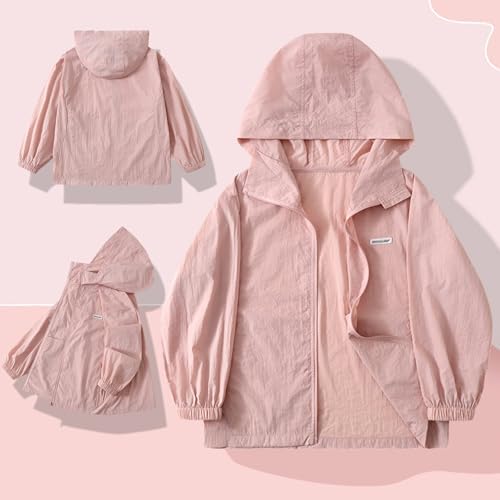 Kids Sun Protection Jacket UPF 50+ Zip-Up Hoodie Lightweight Jackets For Boys Or Girls 3-14 Years