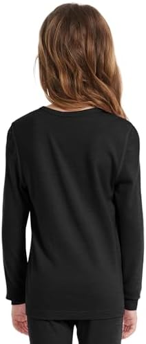 Kids Unisex 100% Merino Wool Base Layer Tops Lightweight Thermal Underwear Shirt