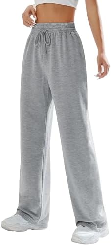 Kiench Teens Girls' Straight Leg Sweatpants High Waisted Baggy Joggers Drawstring