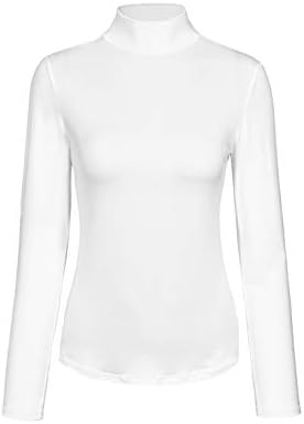 Kindcall Womens Slim Fitted Mock Turtleneck Tops Long Sleeve Lightweight Base Layer Shirts