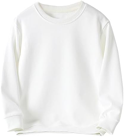 KISBINI Little Boys Crewneck Sweatshirt Long Sleeve Solid Tops for Kids