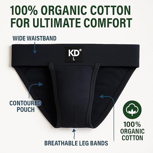 KNK Men’s Gym Jockstrap Supporter With Back Cover 100% Organic Cotton Jockstrap With Cup Pocket Sports Fit
