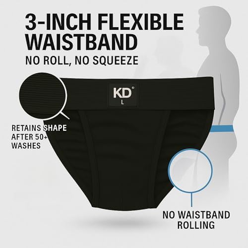 KNK Regent Men’s Cotton Gym Supporter Jockstrap 100% Cotton 3” Waistband Back Covered