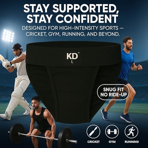 KNK Regent Men’s Cotton Gym Supporter Jockstrap 100% Cotton 3” Waistband Back Covered