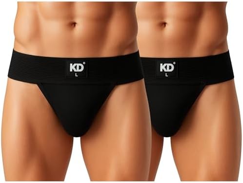 KNK Regent Men’s Cotton Gym Supporter Jockstrap 100% Cotton 3” Waistband Back Covered