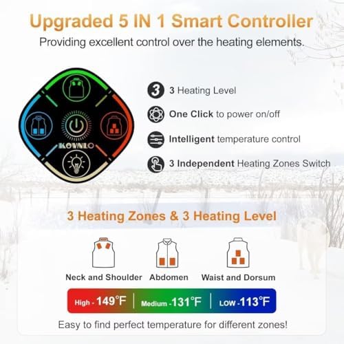 KOVNLO Heated Vest Women Electric Warming Heated Jackets (Battery Pack Not Included) Smart Controller With Lights-out