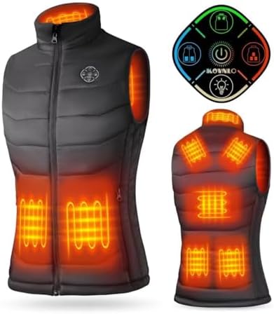 KOVNLO Heated Vest Women Electric Warming Heated Jackets (Battery Pack Not Included) Smart Controller With Lights-out