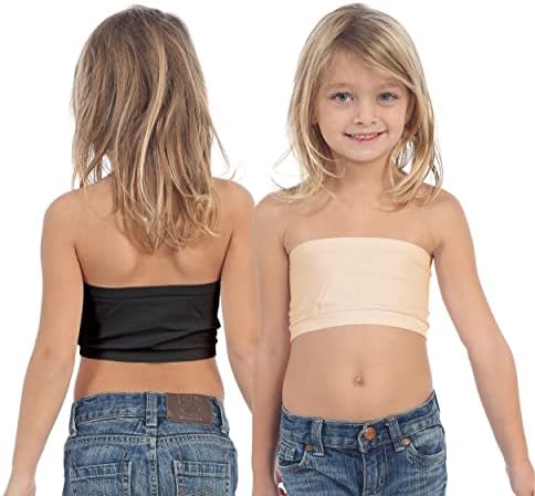 Kurve Girl’s Bandeau Tube Bra – Strapless Cropped Sports Bralette Seamless Crop Top UV Protective Fabric UPF50+ Made In USA