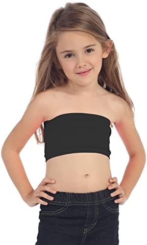 Kurve Girl’s Bandeau Tube Bra – Strapless Cropped Sports Bralette Seamless Crop Top UV Protective Fabric UPF50+ Made In USA