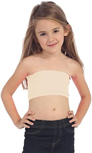 Kurve Girl’s Bandeau Tube Bra – Strapless Cropped Sports Bralette Seamless Crop Top UV Protective Fabric UPF50+ Made In USA