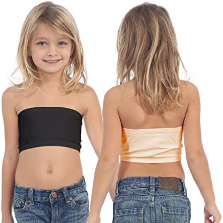 Kurve Girl’s Bandeau Tube Bra – Strapless Cropped Sports Bralette Seamless Crop Top UV Protective Fabric UPF50+ Made in USA